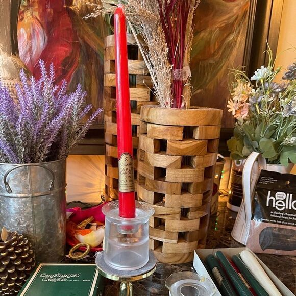 BOX OF Tapered Candles, Holders & Brass Stand - Picture 8 of 8